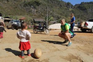 Emily Chancellor and Stephen Larkham in Laos 2019