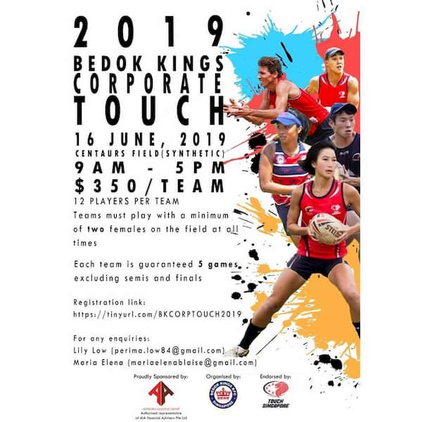 Bedok Kings RFC Corporate Touch tournament 2019