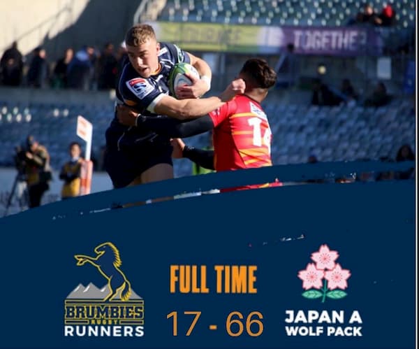 Wolfpack vs Brumbies Runners result 2019