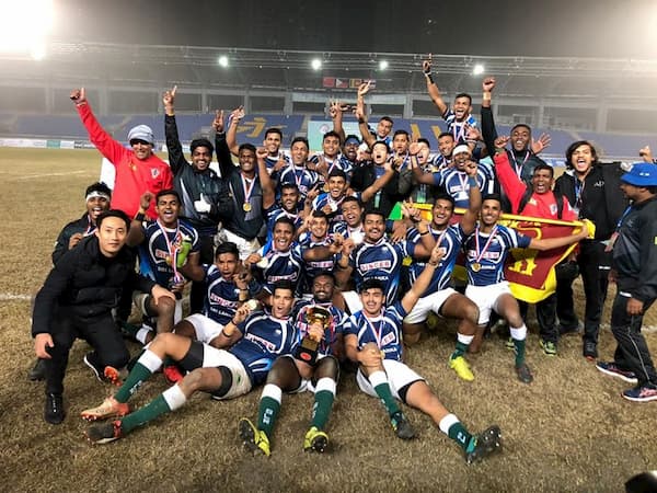 Asia Rugby Under 19 Men’s Division 12019 winners Sri Lanka