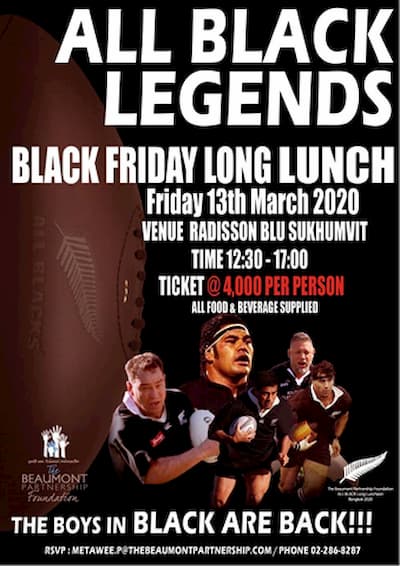 All Blacks Legends Long Lunch Bangkok 2020