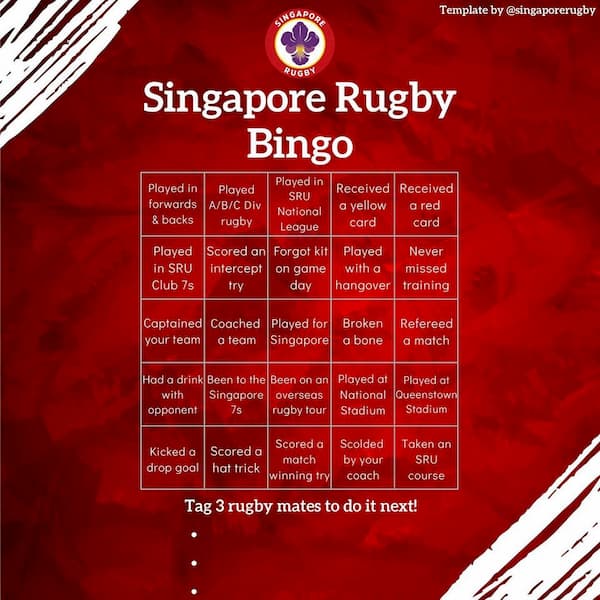 Singapore Rugby Bingo