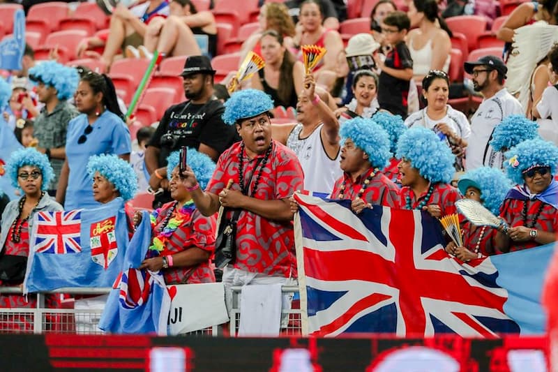 Rugby 7s fans in Singapore