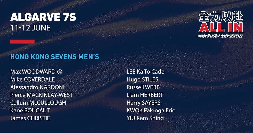 Hong Kong Rugby Sevens Men's Team Confirmed - Algarve Sevens