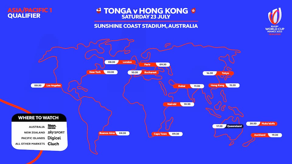How to Watch the Asia-Pacific RWC 2023 Qualifer - Tonga vs Hong Kong