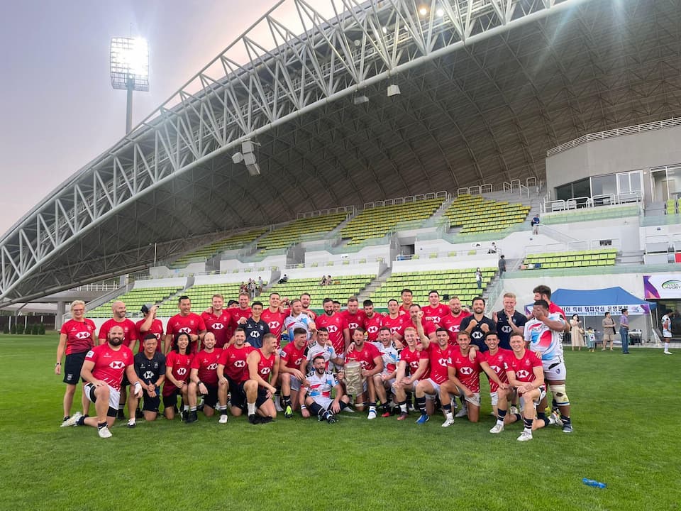 HKRU Men XV Celebrate ARC 2022 title in Korea