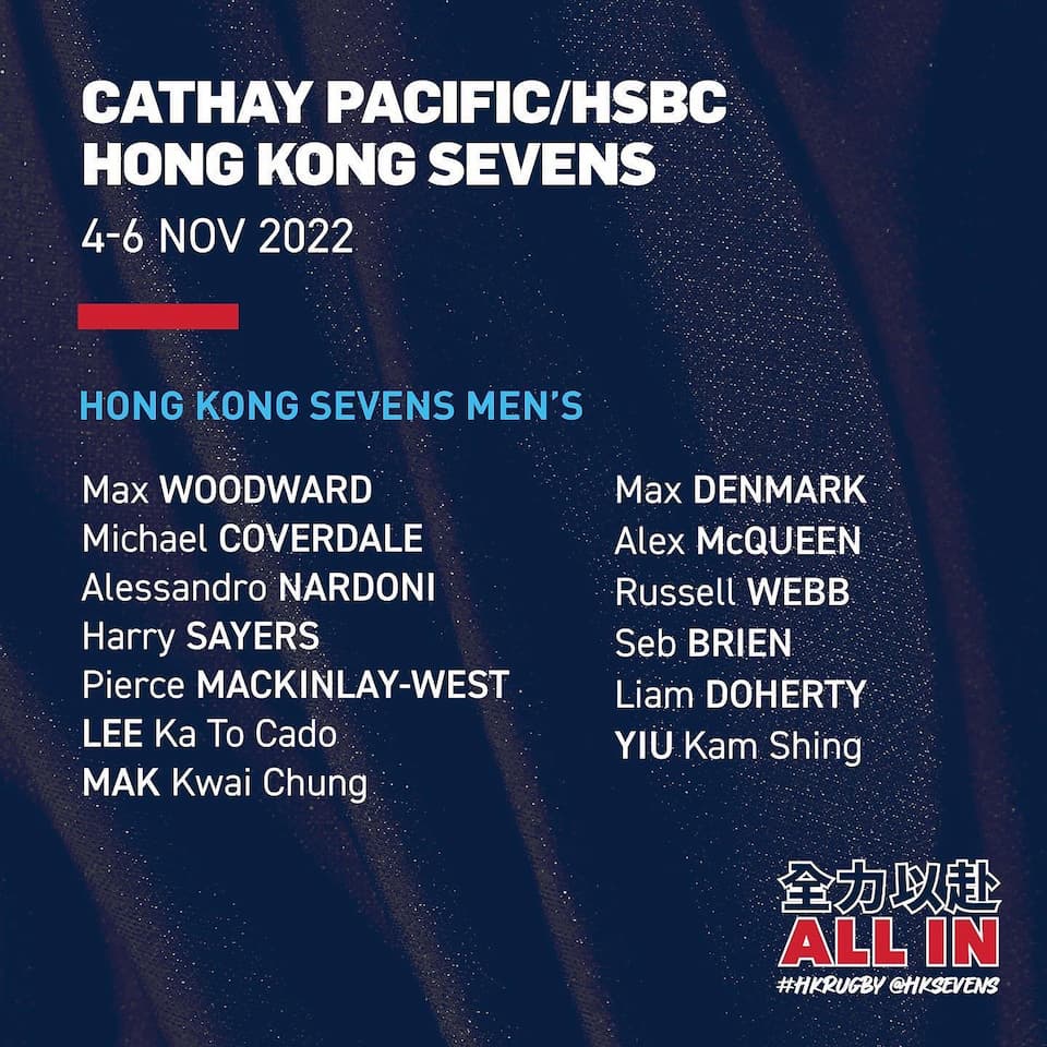 Hong Kong Sevens Squad Confirmed - Cathay Pacific/HSBC Hong Kong Sevens 2022