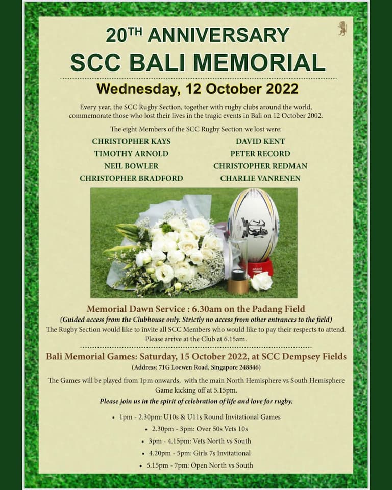SCC Rugby - Bali 20 Years