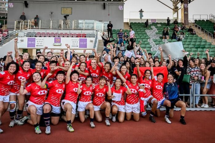 Hong Kong Women XV Celebrate Win Over Kazakhstan