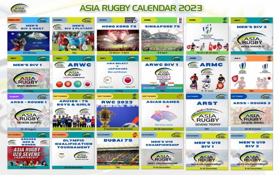 Asia Rugby 2023 Tournament Calendar