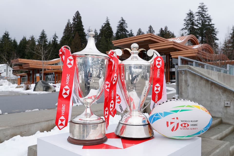 The HSBC World Rugby Sevens Trophies in Vancouver, Canada