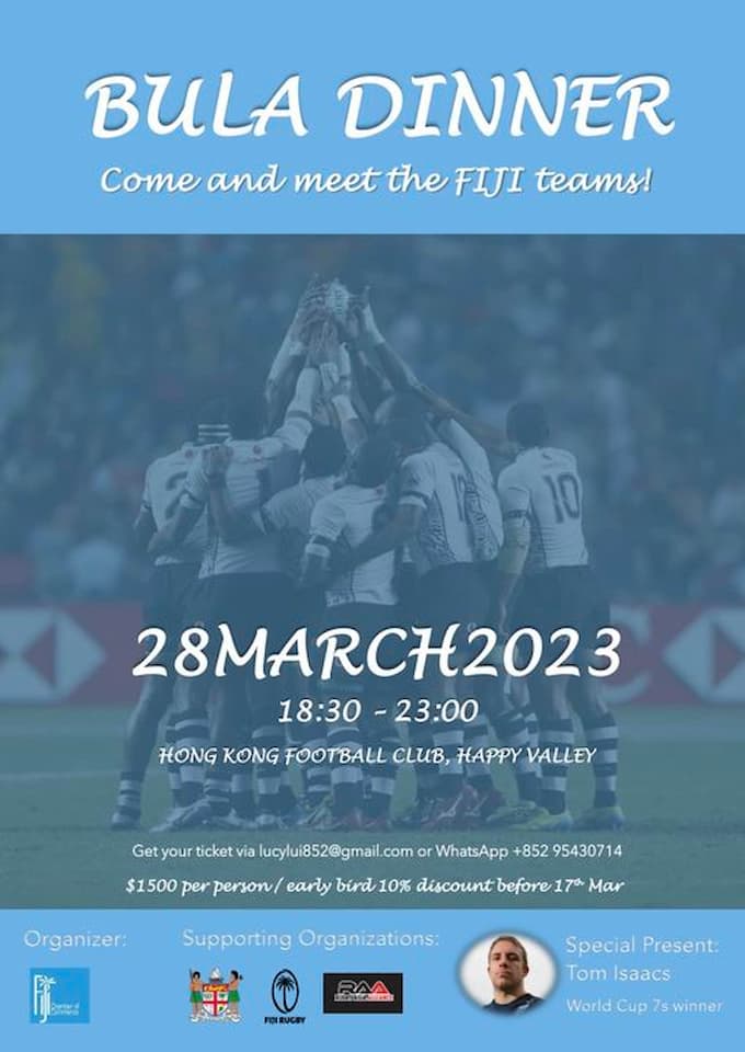 Bula Dinner- Fiji Rugby Sevens - Hong Kong 2023