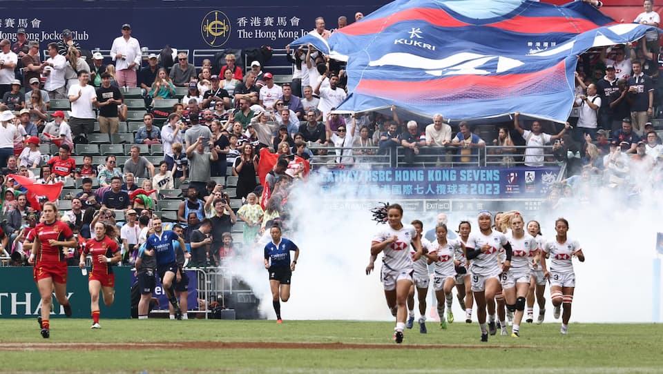 Hong Kong Women run out at the HK Sevens 2023