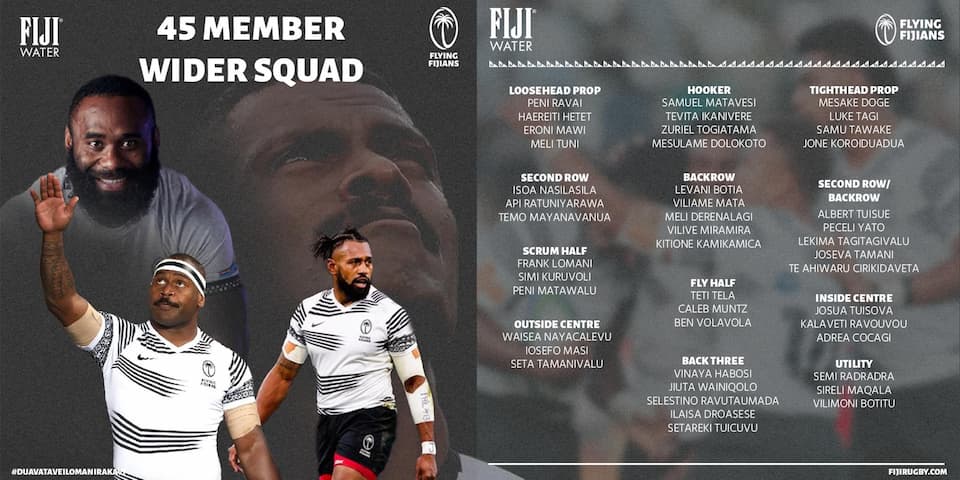 Fiji Squad 2023 Men Rugby XV