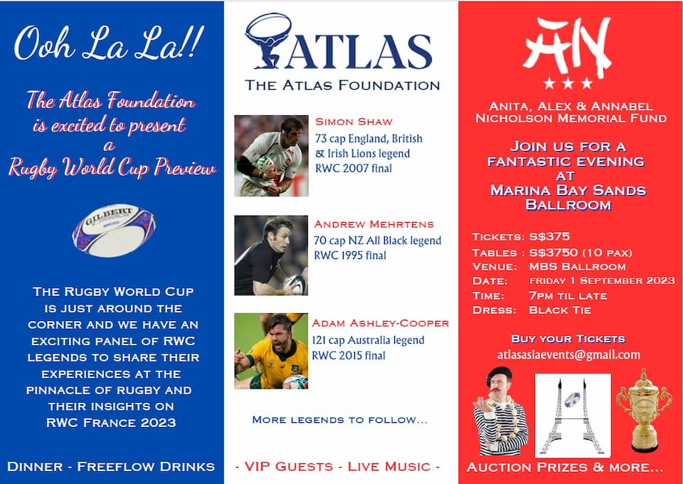 The Atlas Foundation Singapore Pre-RWC 2023 Charity Dinner 