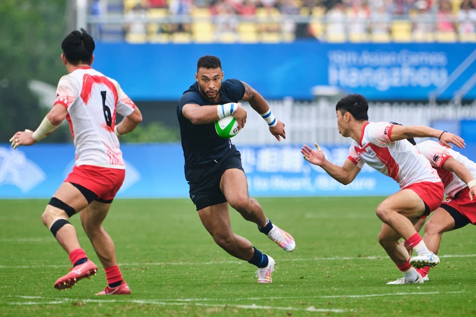 Max Denmark (Hong Kong China) against Japan - Hangzhou Asian Games Rugby Sevens 