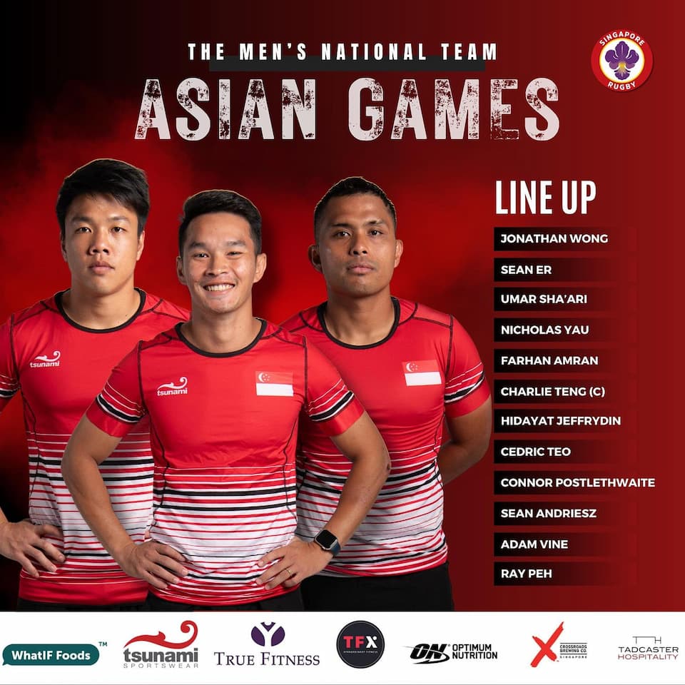 Singapore Men 7s Rugby Squad- Hangzhou Asian Games 2023