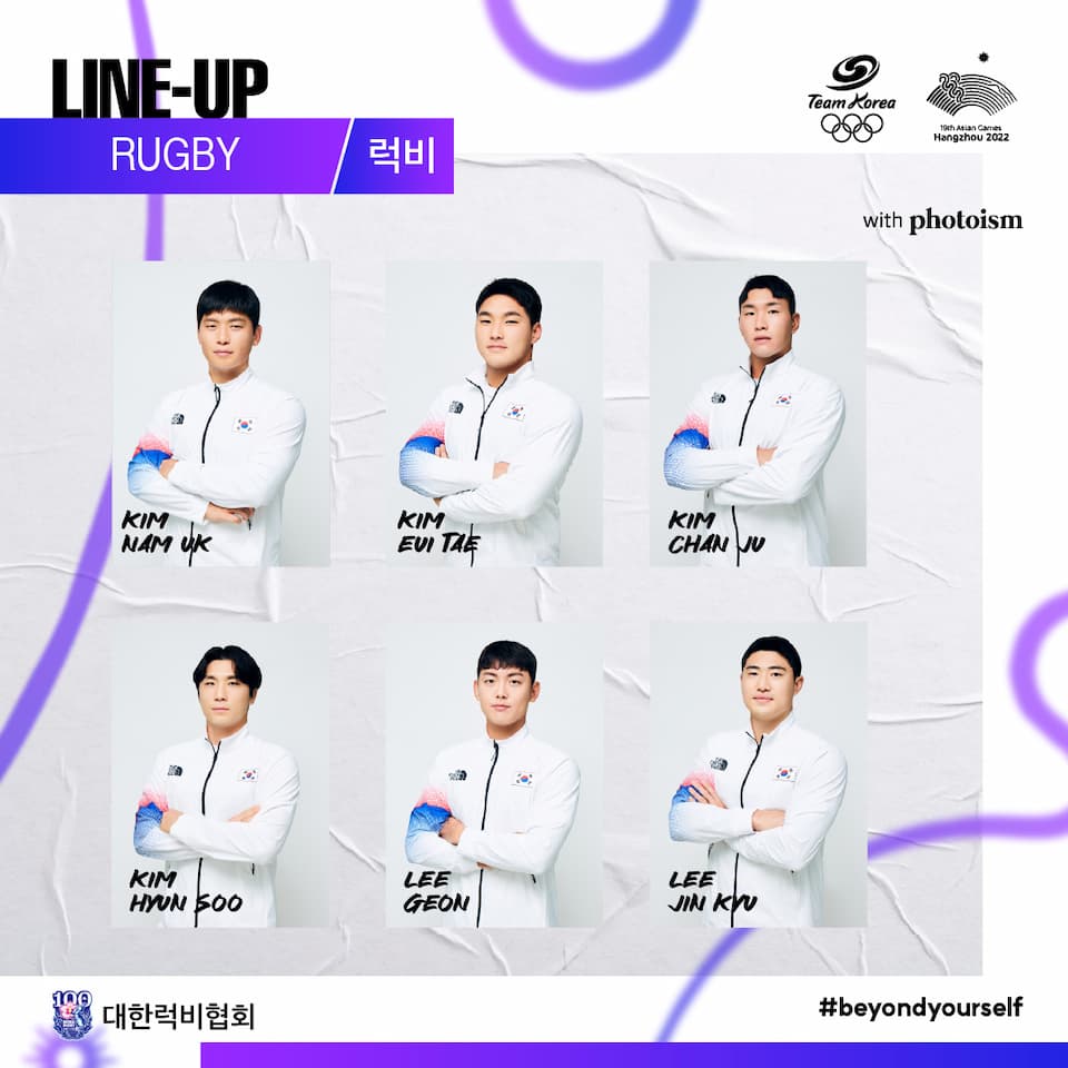 South Korea Men 7s Rugby Squad- Hangzhou Asian Games 2023