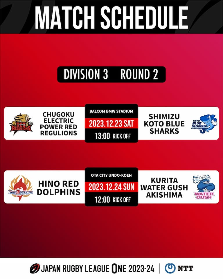 Division Three JRLO 2023-2024 – Round 3 Fixtures