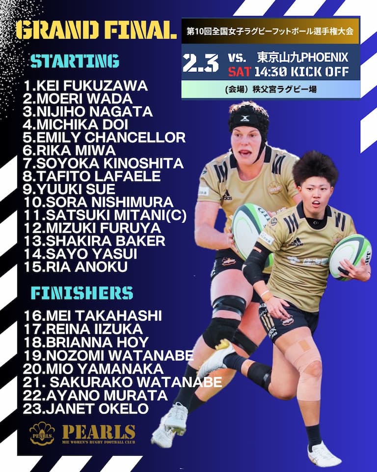 Mie PEARLS Squad - Japan National Women’s Rugby Championship Final 2024