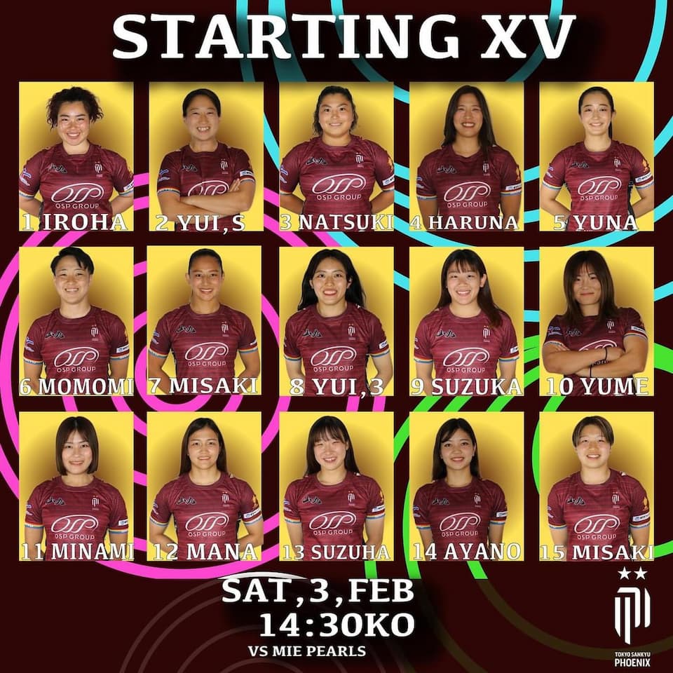 Tokyo Sankyu Phoenix Squad - Japan National Women’s Rugby Championship Final 2024