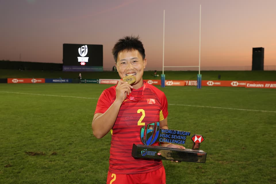 China #2 Yan Meiling in Dubai World Rugby HSBC Sevens Challenger 2024