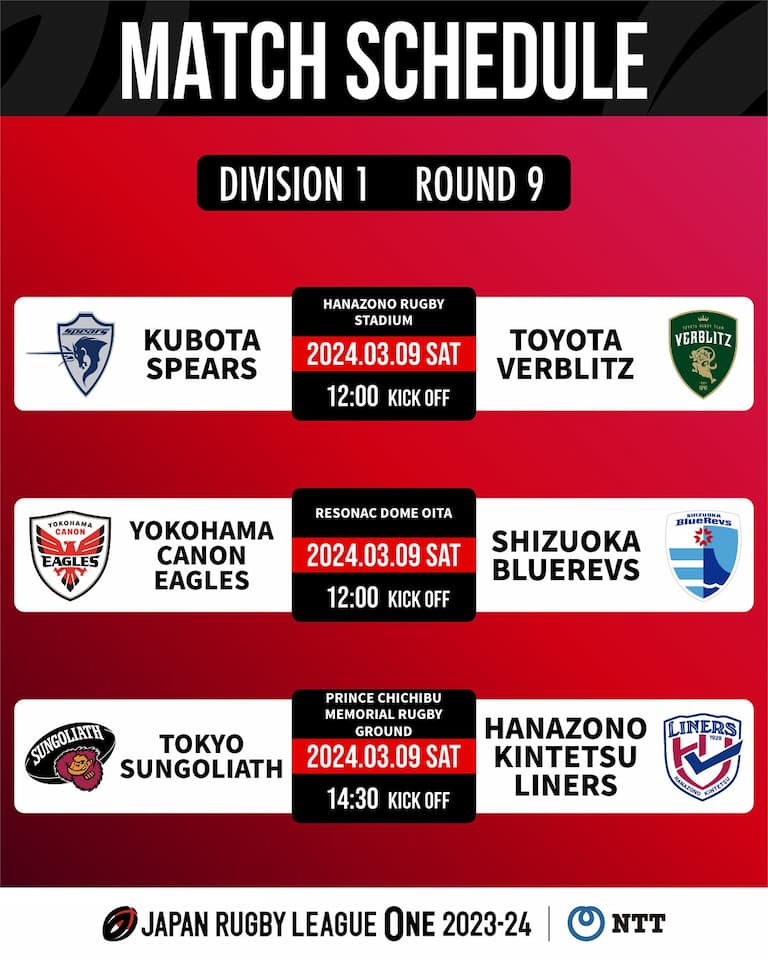Division One JRLO 2023-2024 – Round 9 Fixtures