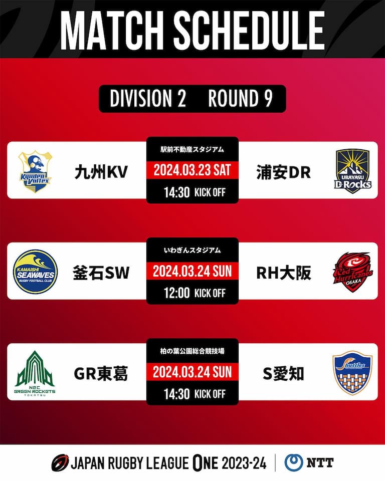 Division 2 JRLO 2023-2024 – Round 9 Fixtures