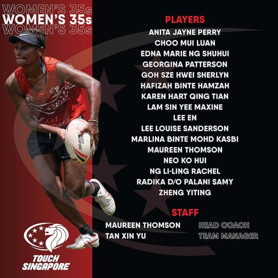Touch Singapore Women's 35s Squad - Touch World Cup 2024