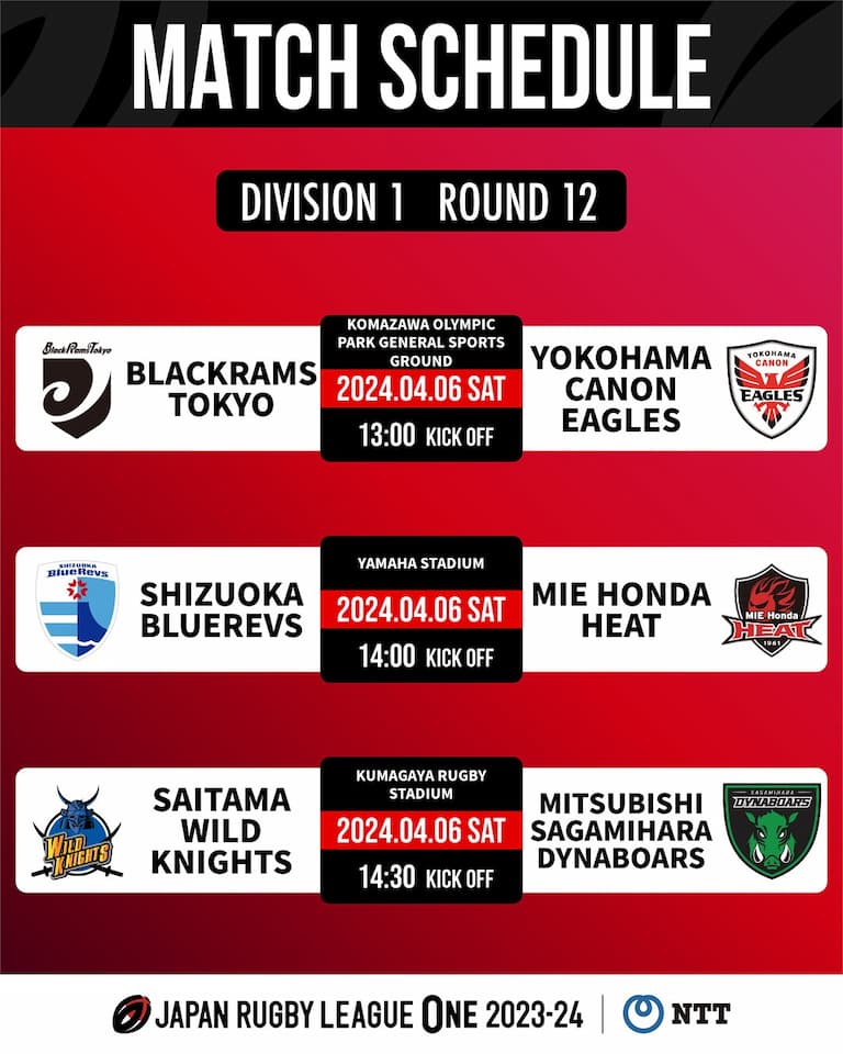 Division One JRLO 2023-2024 – Round 12 Fixtures