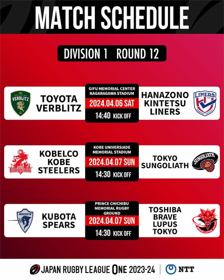 Division One JRLO 2023-2024 – Round 12 Fixtures