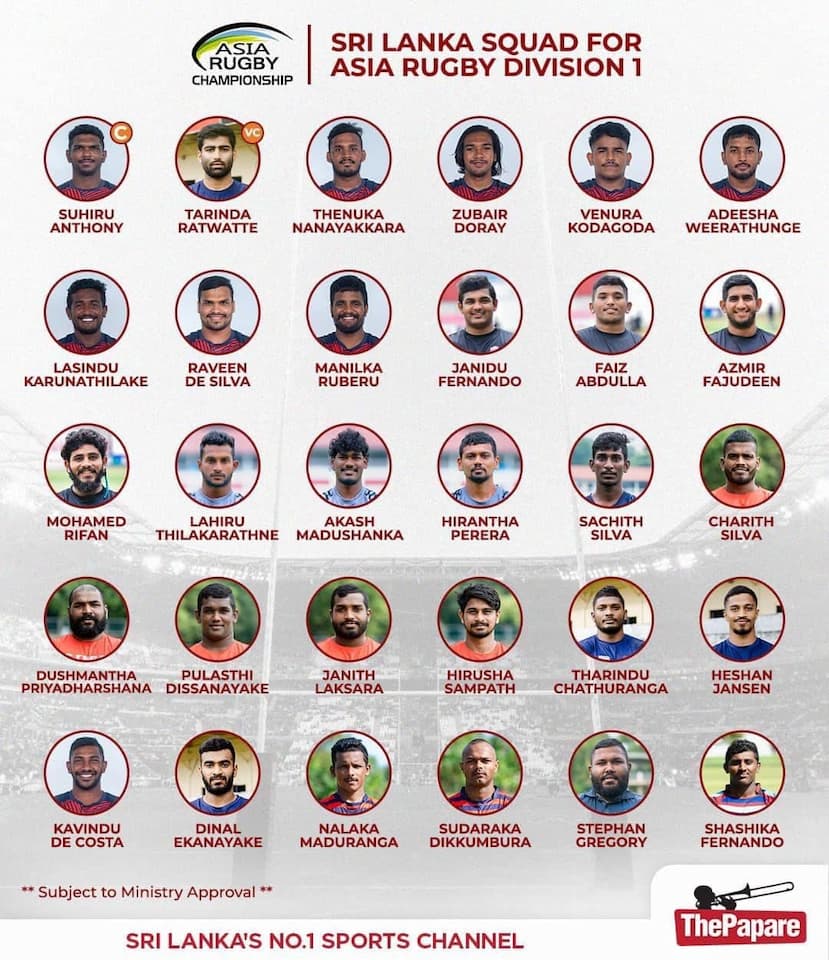 Sri Lanka Men's XV 2024 - Asia Rugby Division 1