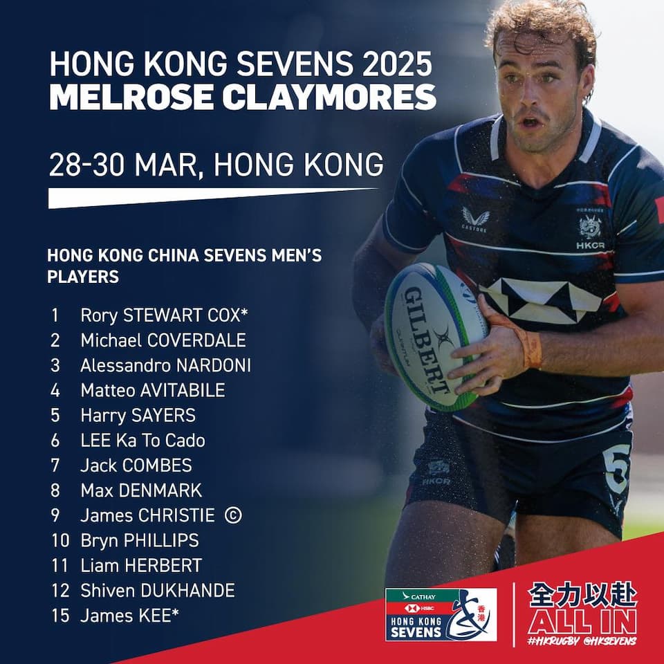 Hong Kong China Rugby Men's Squad - Melrose Claymores 2025