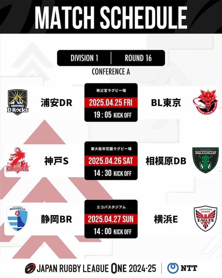 Division One JRLO 2024-2025 – Round 16 Fixtures