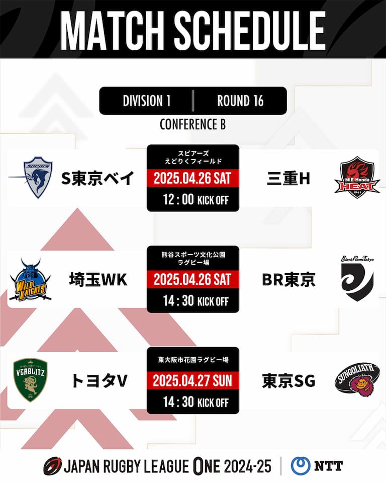 Division One JRLO 2024-2025 – Round 16 Fixtures
