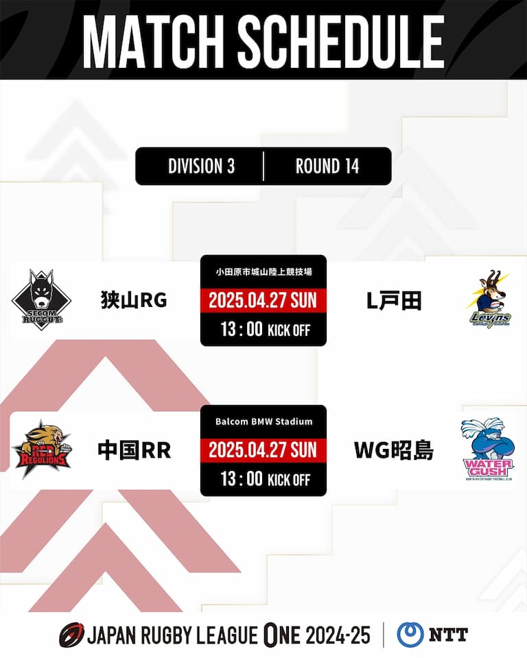 Division 3 JRLO 2024-2025 – Round 14 Fixtures