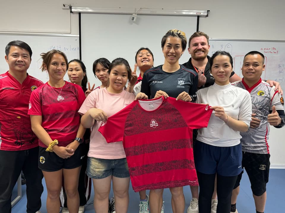 A week before the Hanoi 10s, they brought over a Match Official Educator from Hong Kong China Rugby, Aggie, who ran a course for 11 participants, and 8 of them were female.