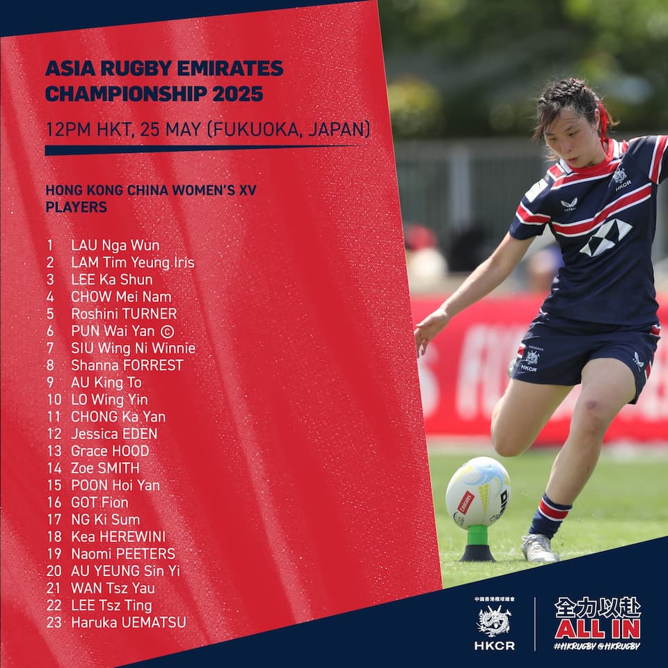 Matchday Squad – Hong Kong China vs Japan AREWC 2025