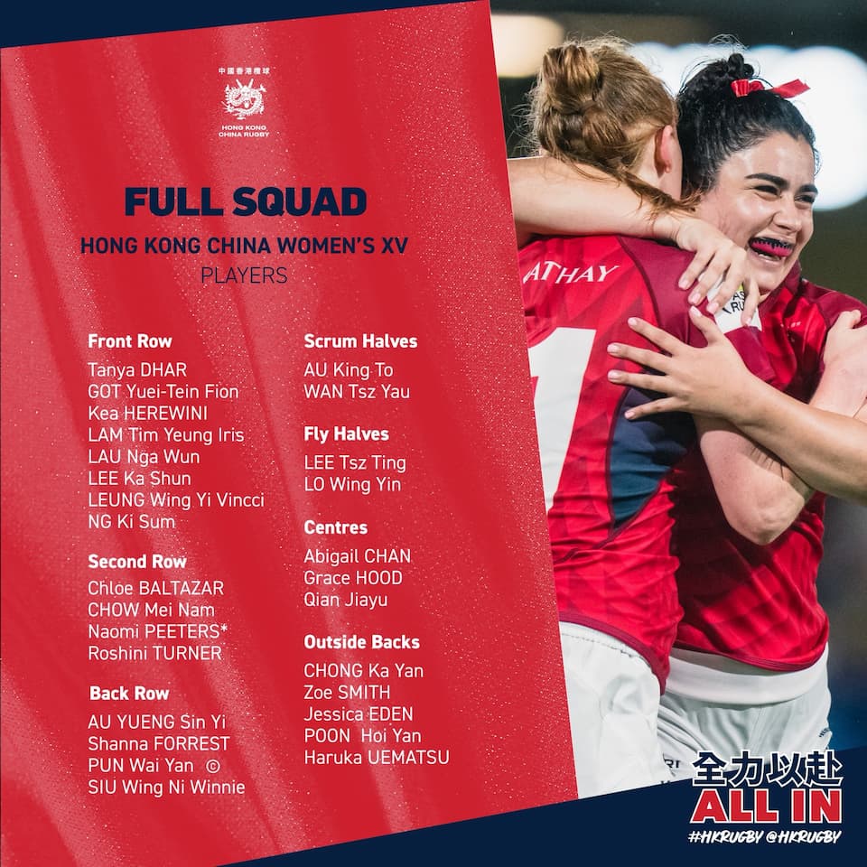 HKCR Women's 15s Squad - AREWC 2025