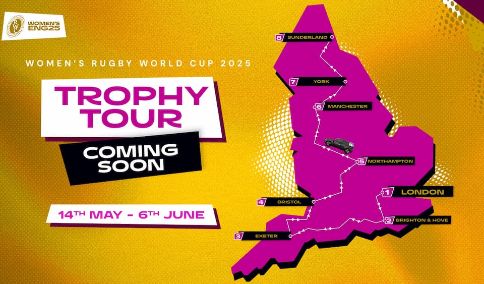 Women’s Rugby World Cup 2025 Trophy Tour - Three-week Tour Across Host Locations